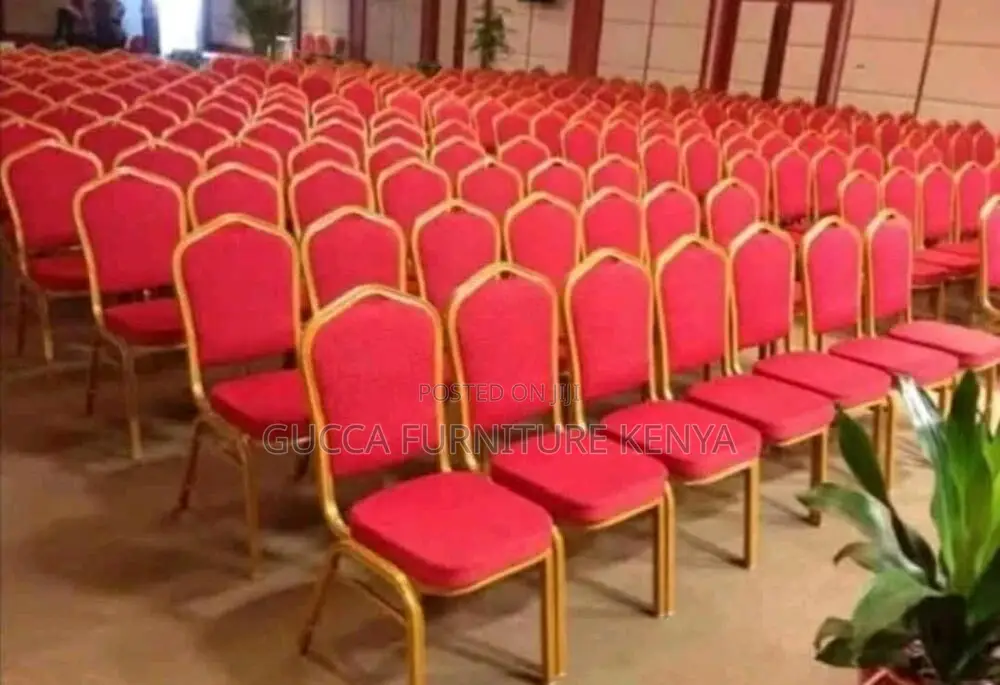 Office Chairs:Banquet Red Office Conference Seat Steel Frame