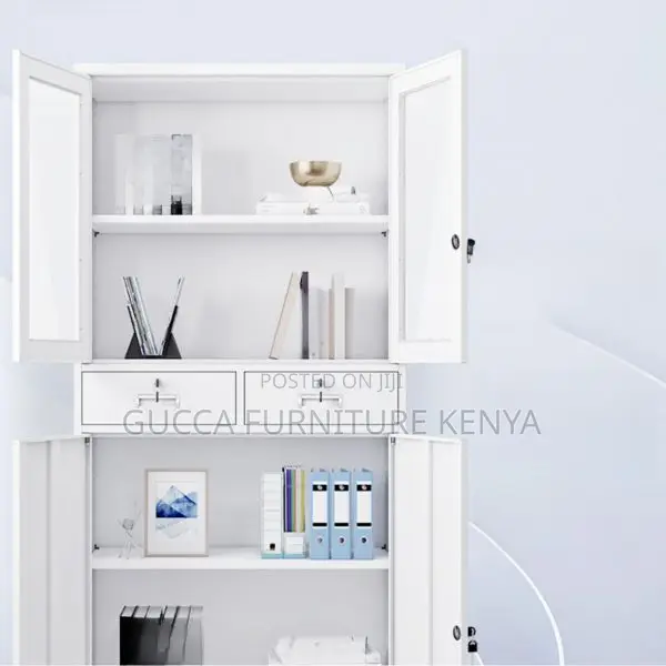 Office Chairs:2-Door Iron Office Storage Unit With Drawers
