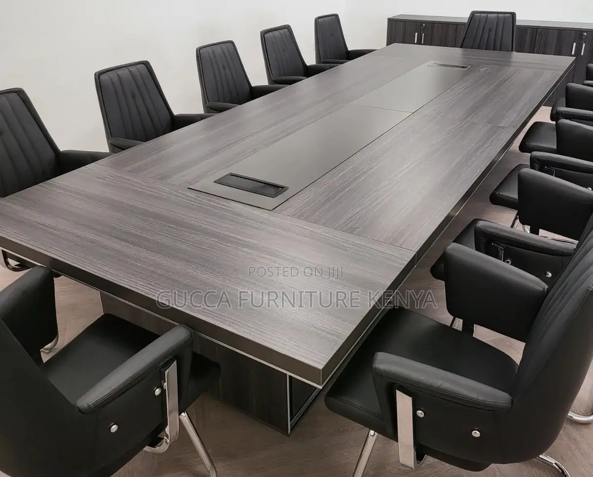Boardroom Tables: 3 Meters Modern Large Grey Meeting Table