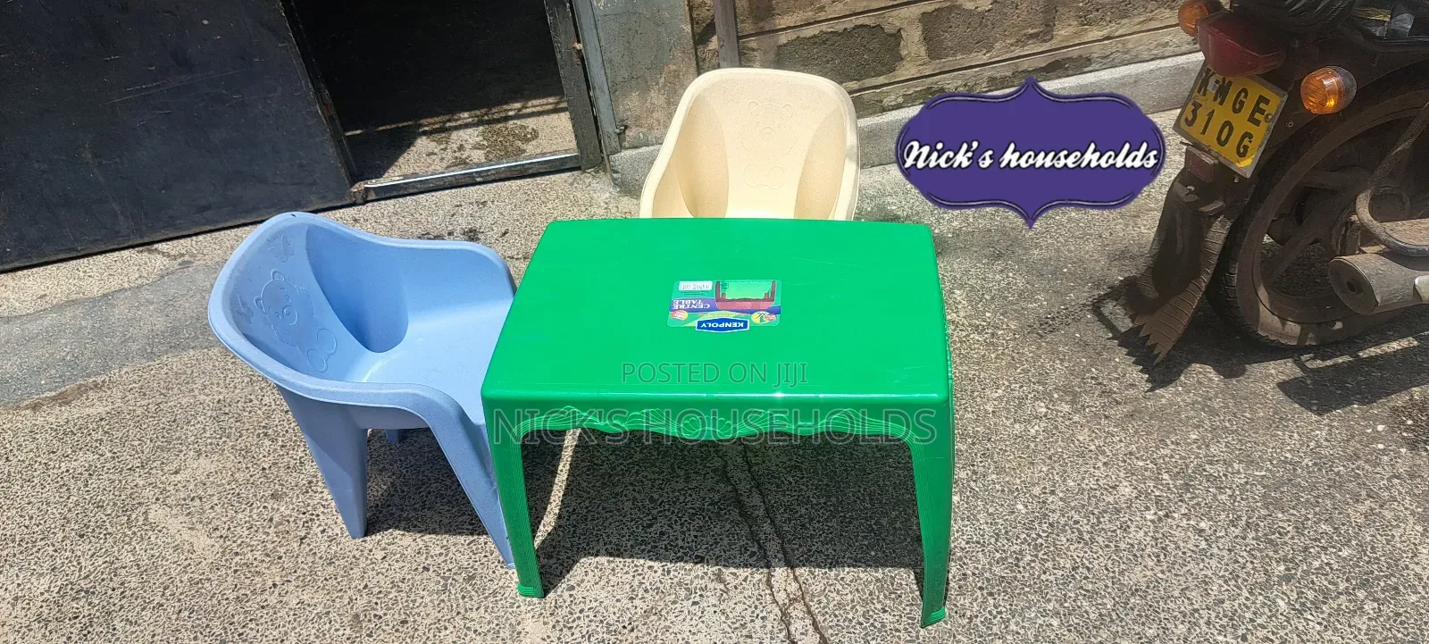 Kids Plastic Table and 2 Chairs