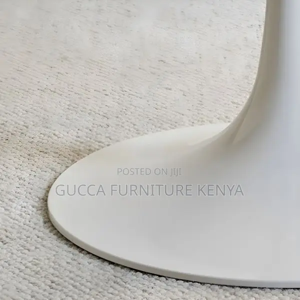 Dining Tables: Modern White Stone Round Dining Table