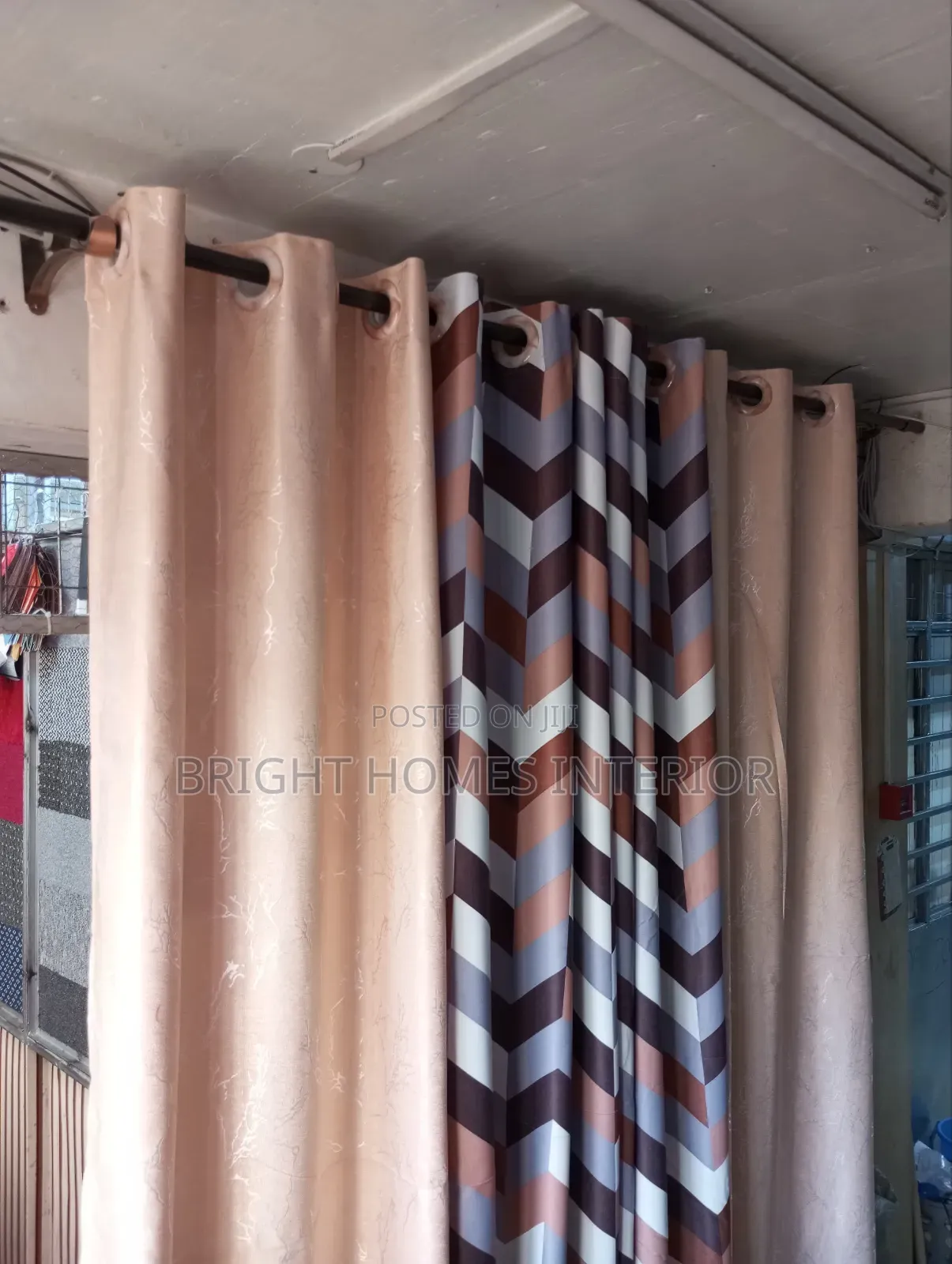 Cream Patterned Curtain Quality Being Curtain Available