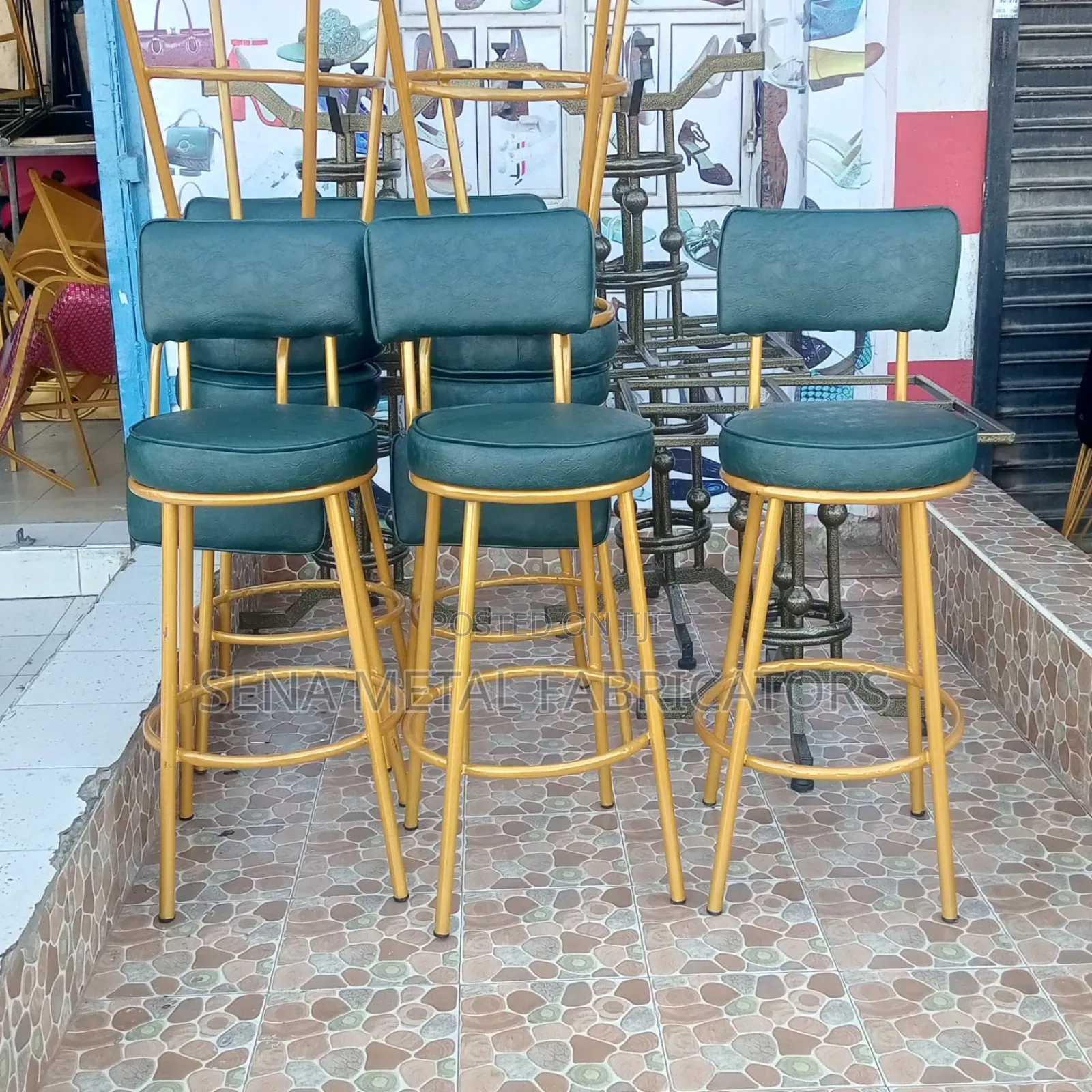 Kitchen Counter-High High Stools With Powder-Coating Finish.