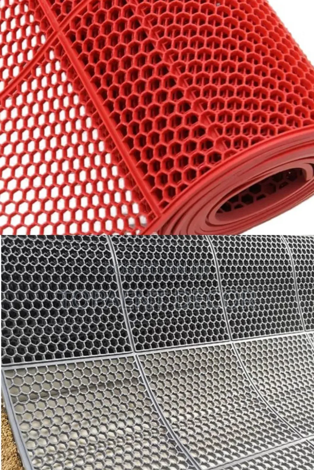 White and Blue Perforated PVC Antislip Bathroom Mats