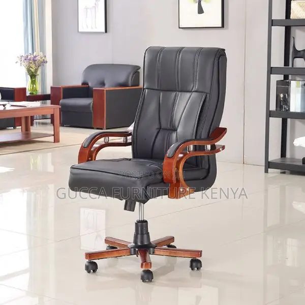 Office Chairs: Ergonomic Coal Leather Bliss Office Chair
