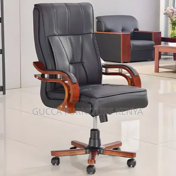 Office Chairs: Ergonomic Coal Leather Bliss Office Chair