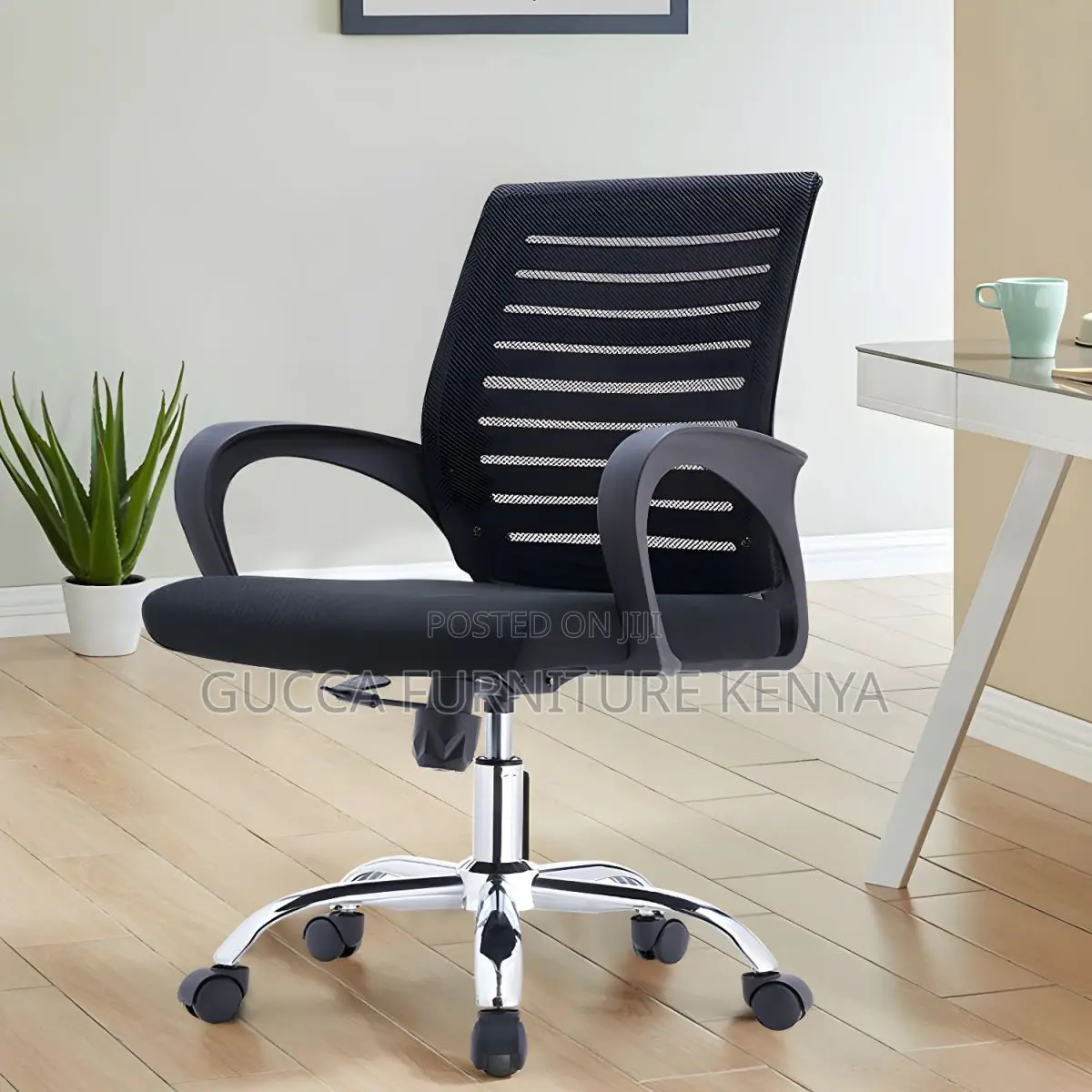 Office Chairs: Strong Mesh Mid Back Steel Office Chair