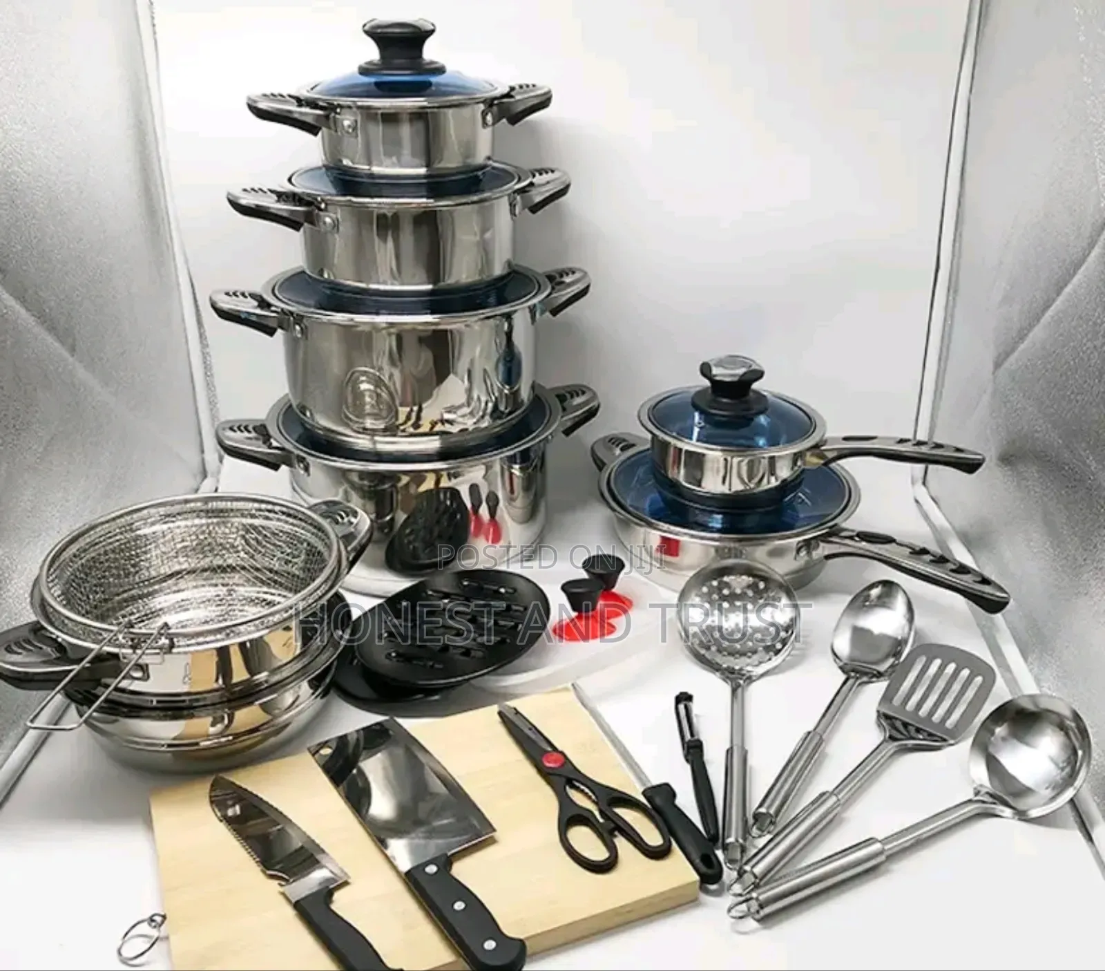 Marwa 30pcs Heavy Stainless Steel Cookware Set With Lids