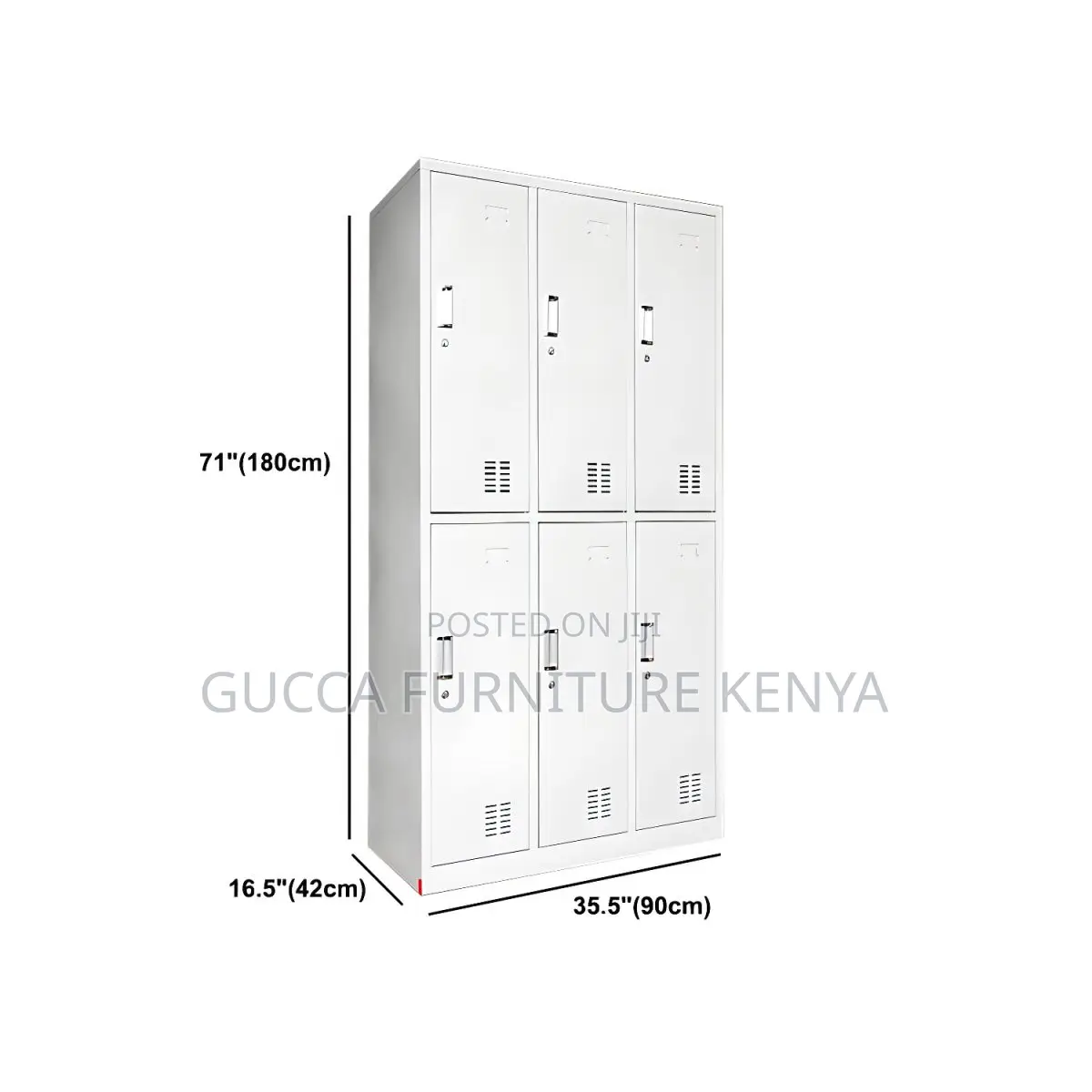 Cabinets: Office 9-Locker Cabinet With Metal Doors