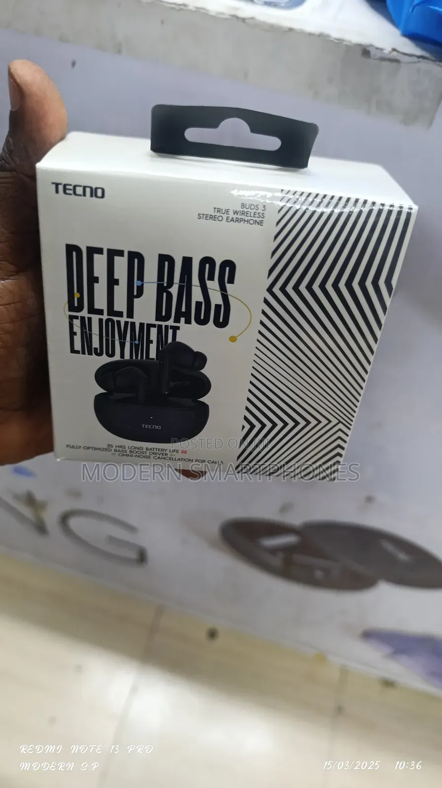 Tecno Buds 3 Omni-Noise Cancellation 35h Deep Bass Earbuds