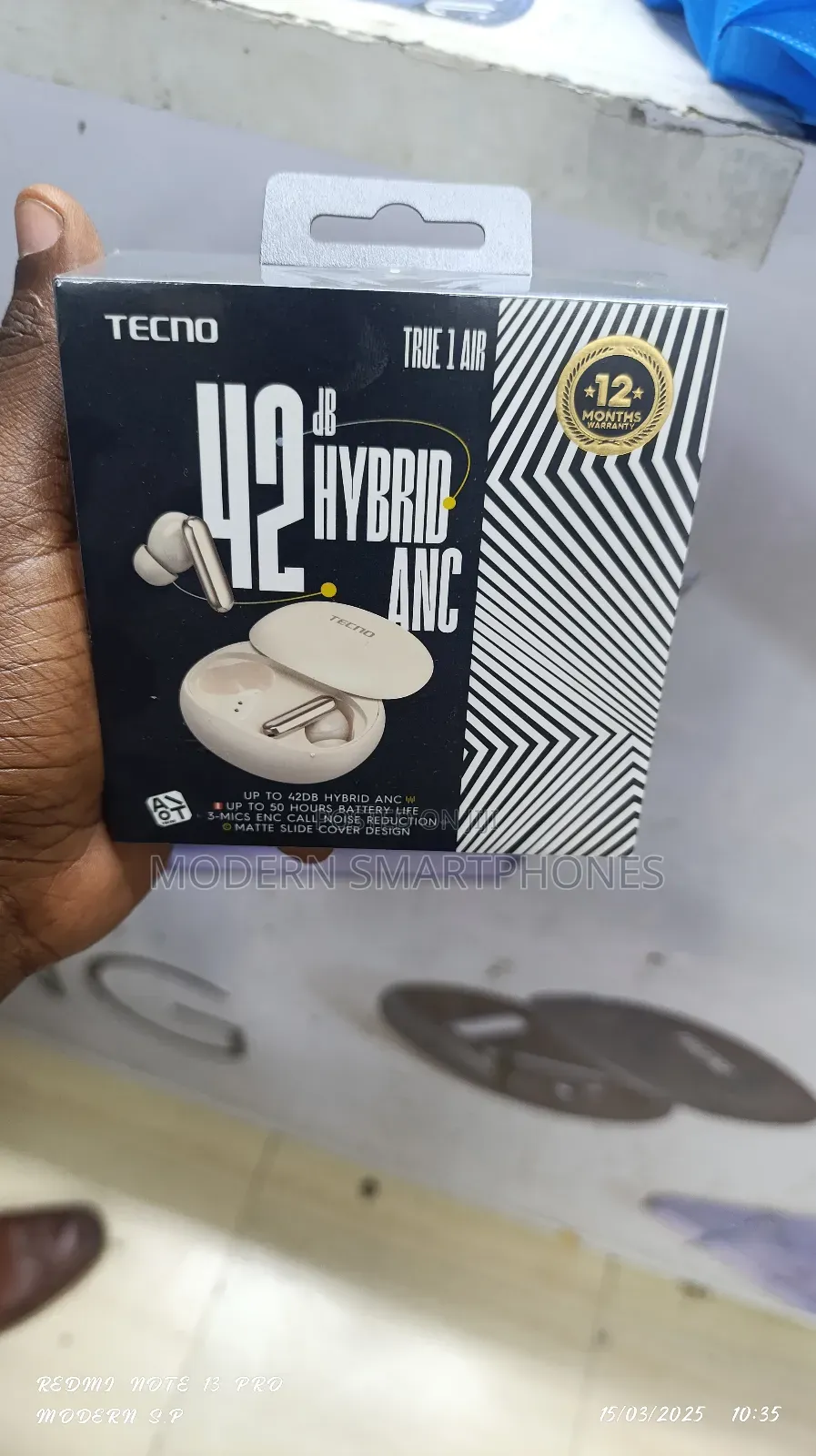 Tecno True 1 Air Hybrid Noisecancellation Bluetooth Earphone