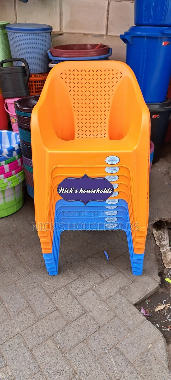 Orange Blue Skyplast Plastic Chairs