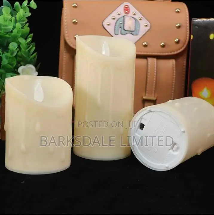 Electronic 3x Flickering Tear Dripping Led Flameless Candles