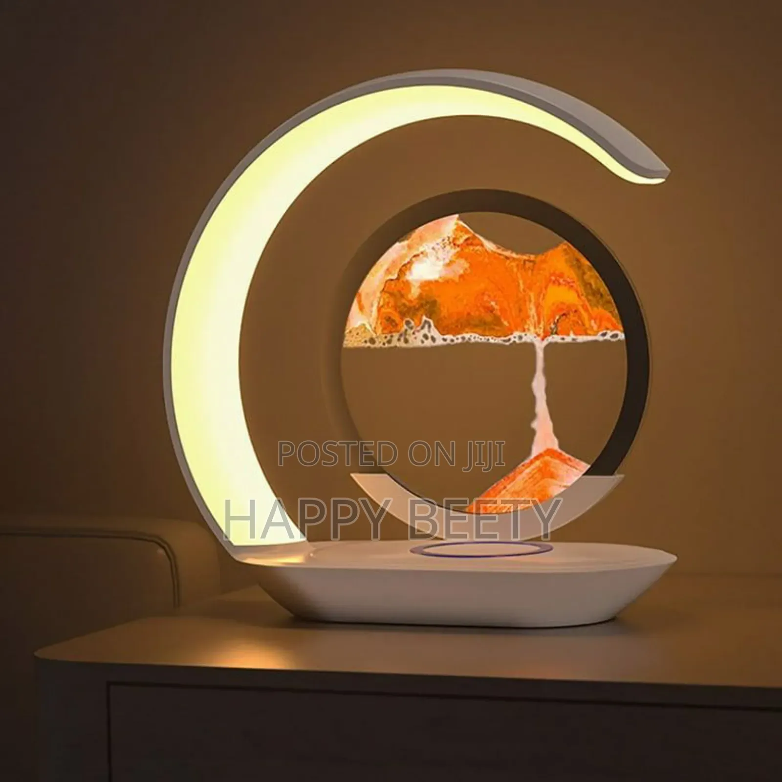 *Night Light 3d Moving Sand Art Liquid Hourglass Led Lamp