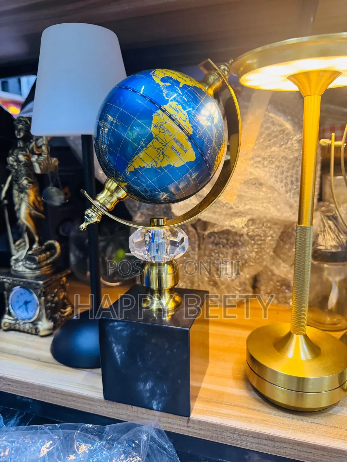*World Globe Marble Base Luxury Home/Office Decor Ornament