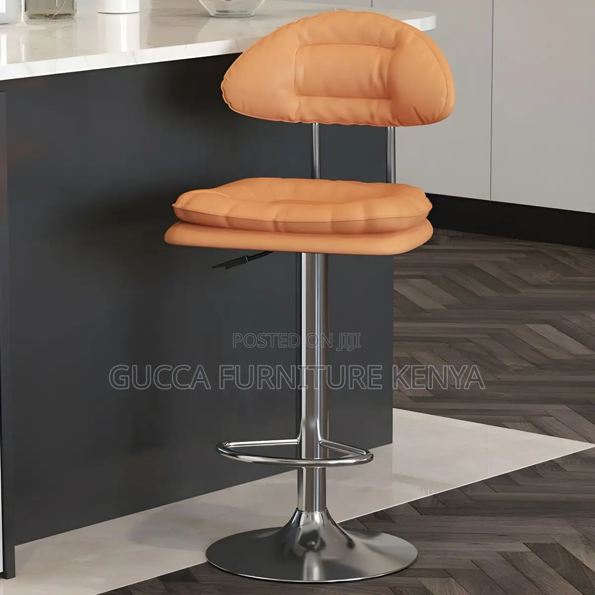 Home Chairs:Leather Modern Stool With Adjustable Height