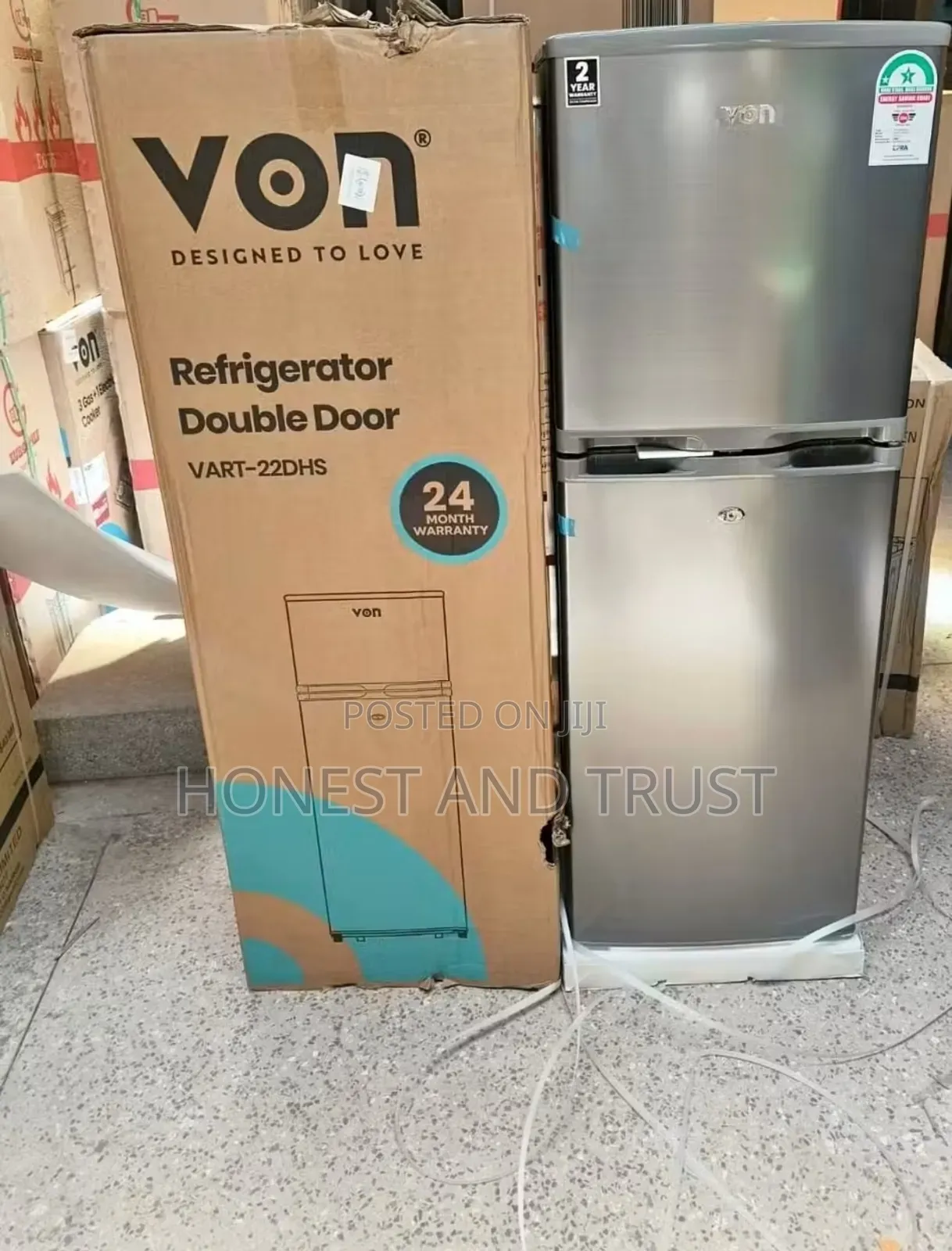 Vart-22dhs Von 138 Litres Double Door Fridge