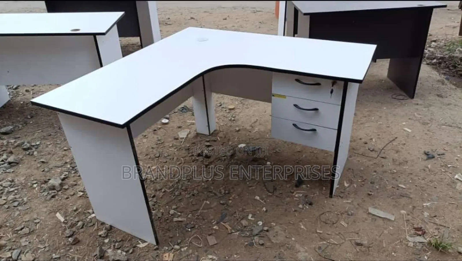 1.2m White L Shaped Office Desk