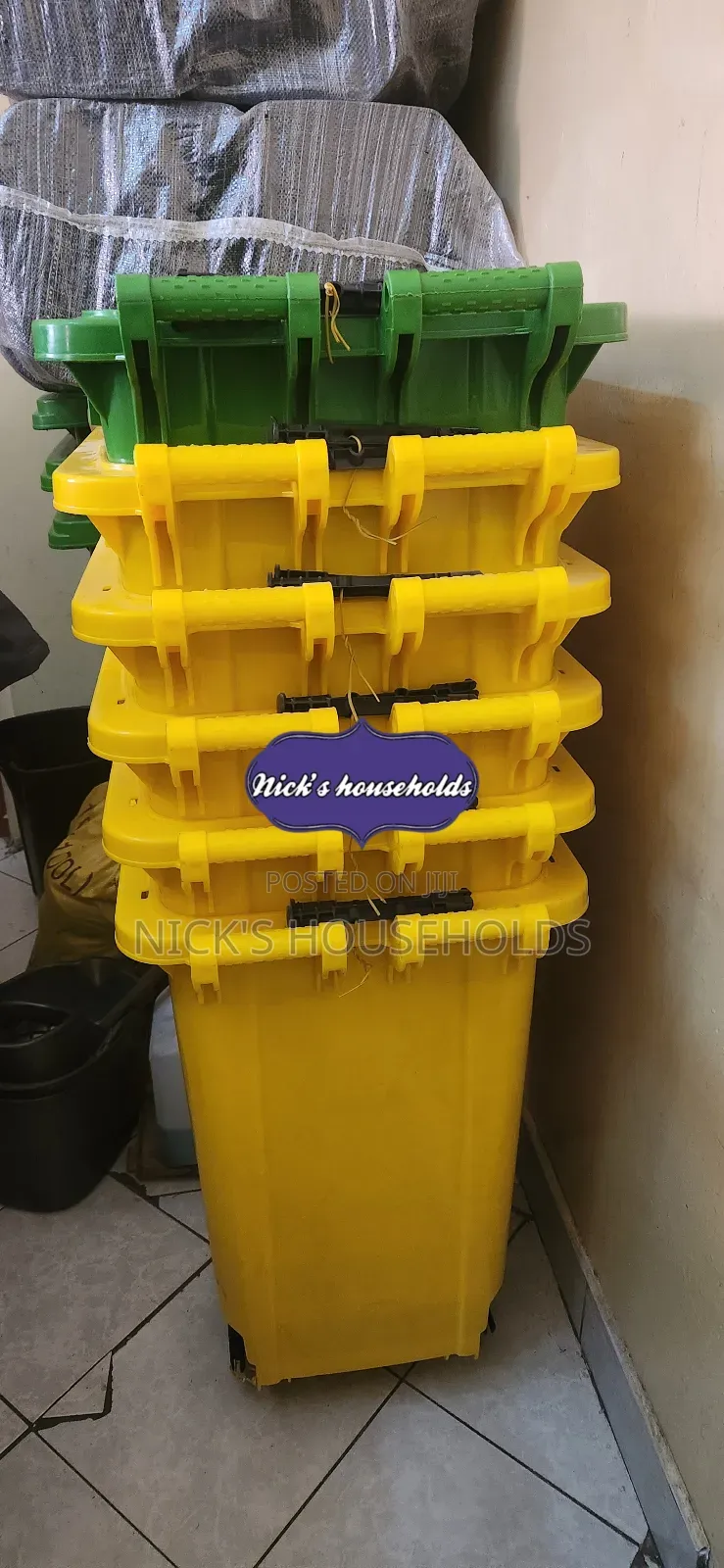 100l Yellow Trash Bin or Plastic Waste Bin