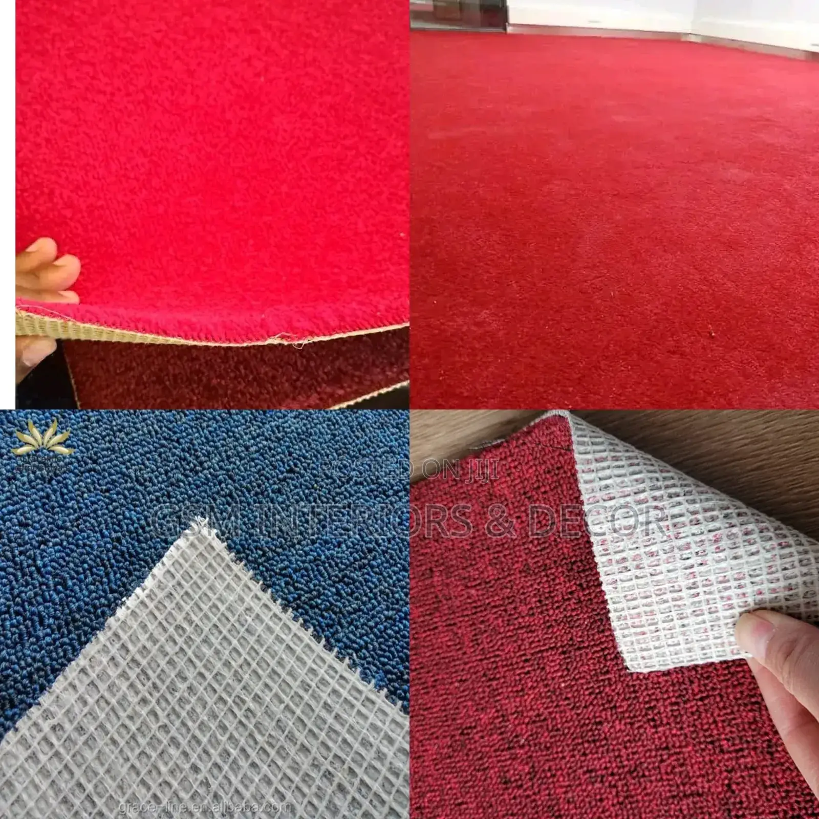 4mm Delta Red Maroon Blue Office Carpets