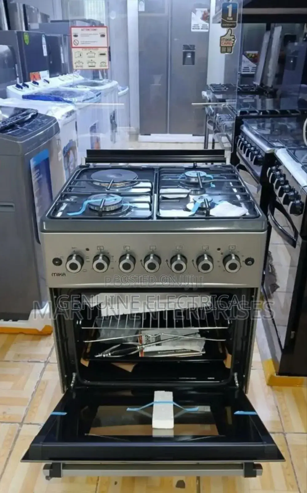 Mika 3gas +1 Electric Standing Cooker
