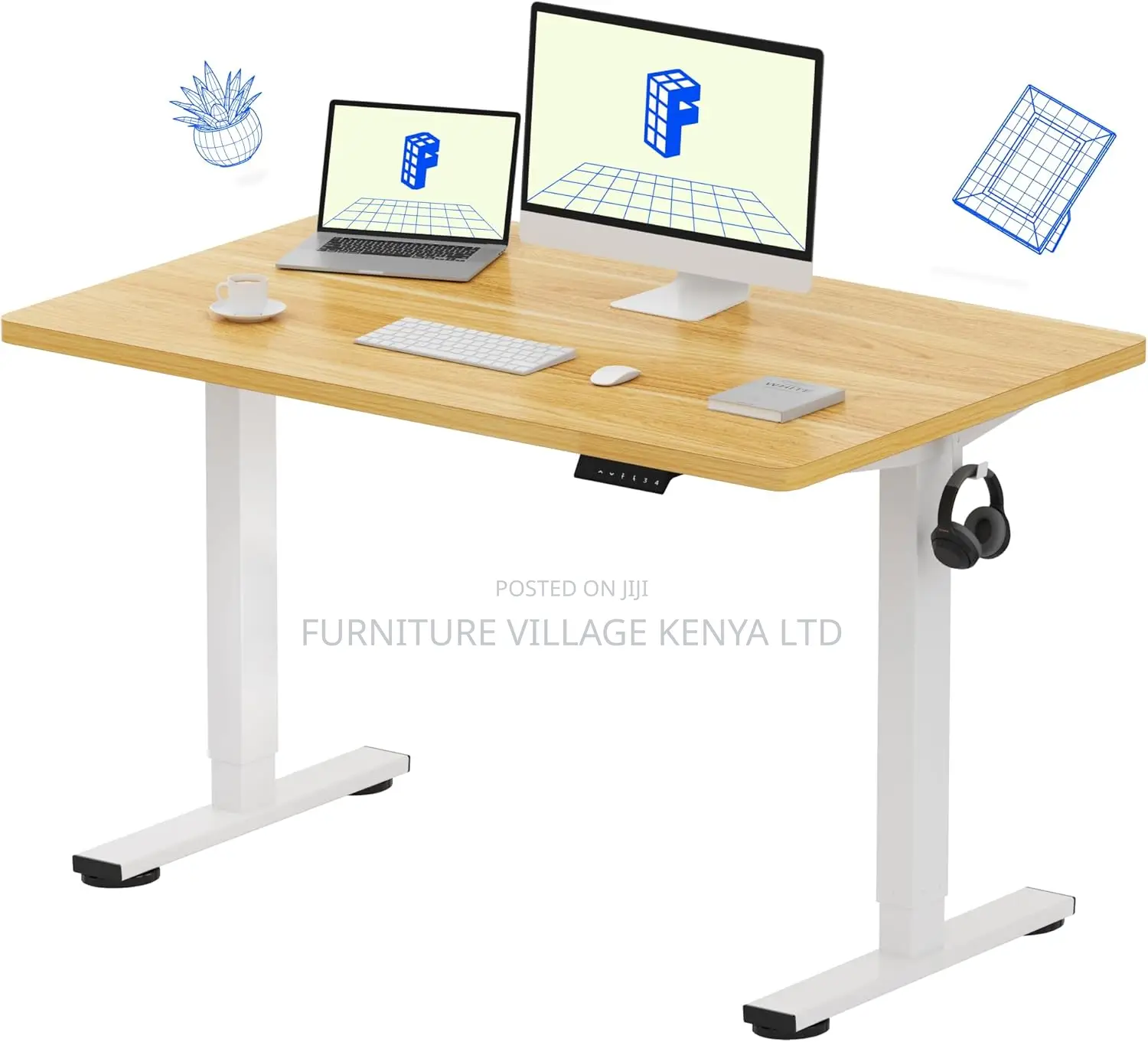 Height Adjustable Sit Stand Desk With Memory Smart Panel