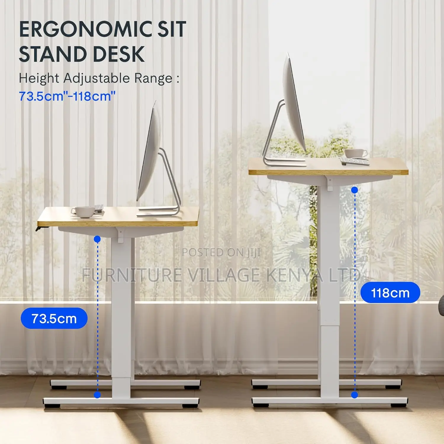 Height Adjustable Sit Stand Desk With Memory Smart Panel