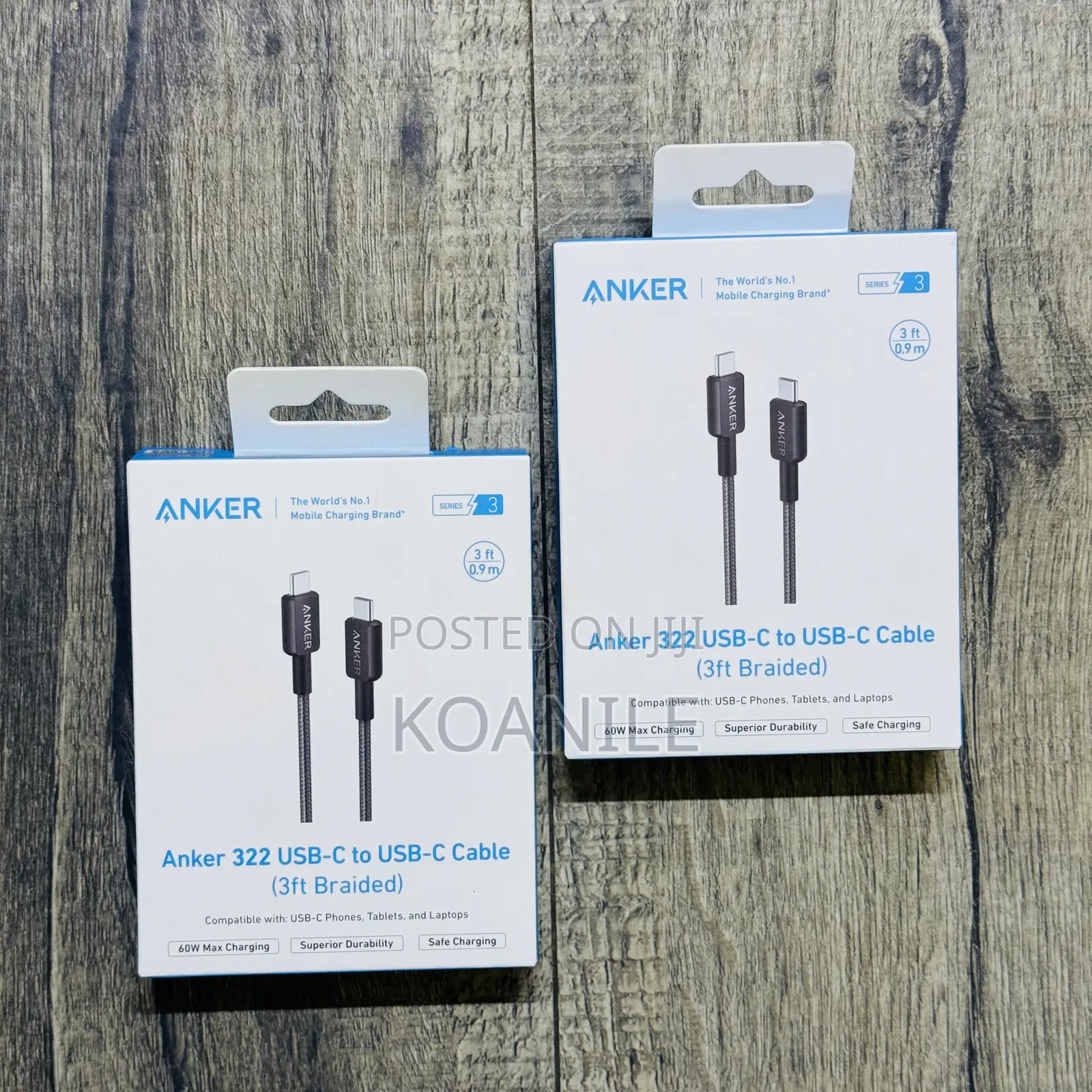 Anker 322 60w Usb-C to Usb-C Cable (3ft Braided) Original