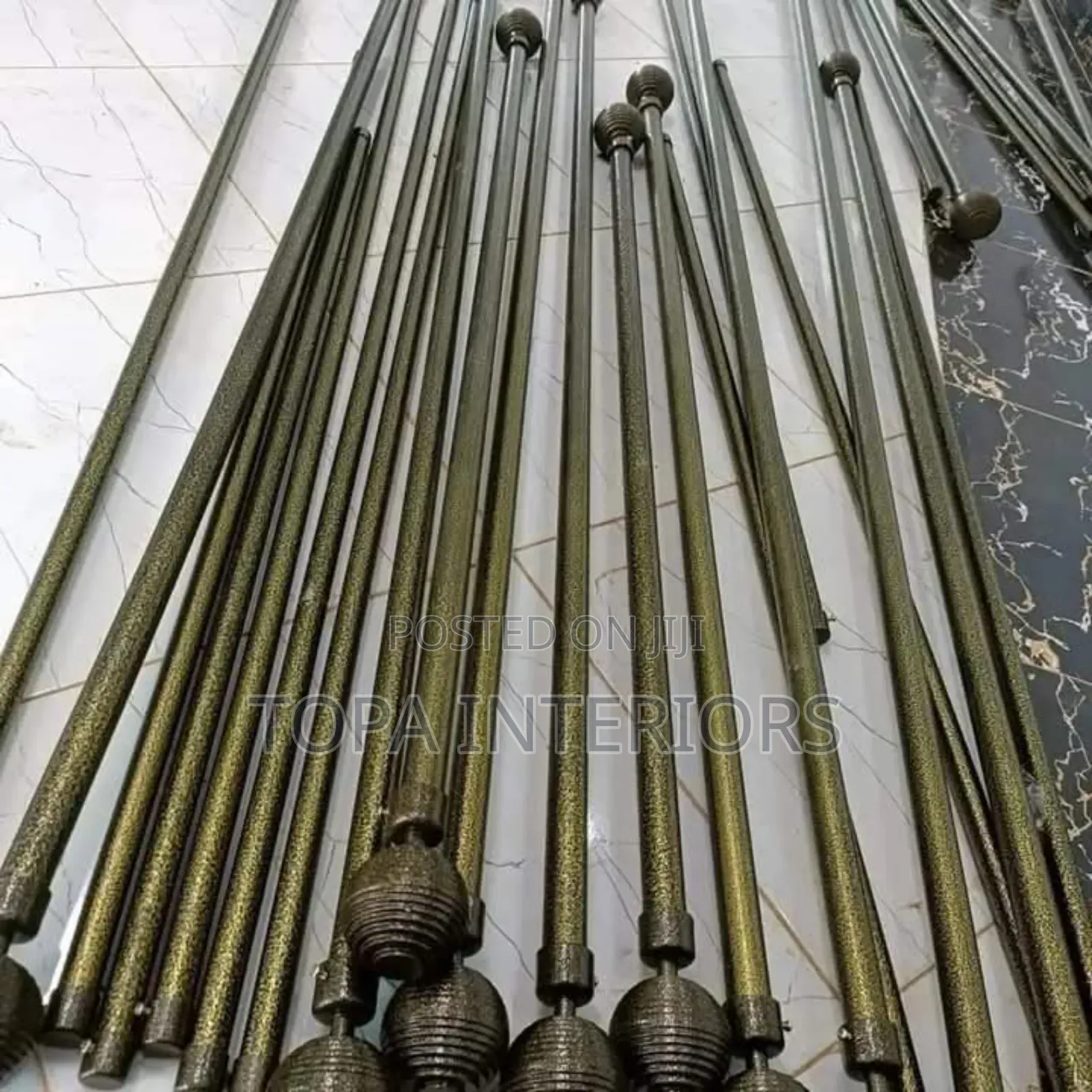 Strong Antique Gold Window Curtain Rods Per Metre Local Rods