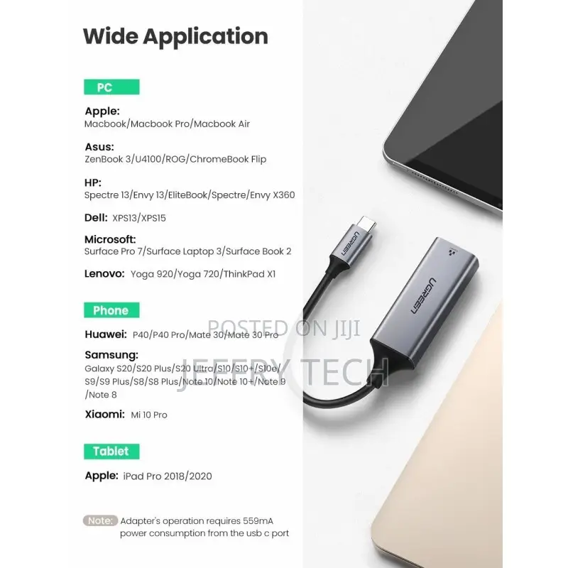 Ugreen Usb-C to Gigabit Ethernet Adapter Rj45,Mb