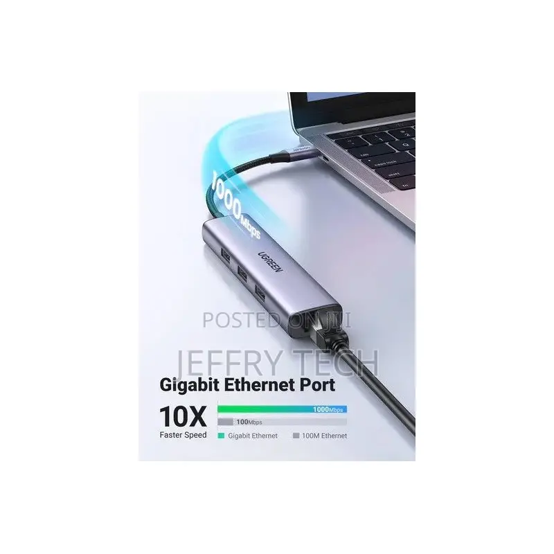 Ugreen 4 in 1 Usb-C Hub to Gigabit Ethernet With 3 * Usb 3.0