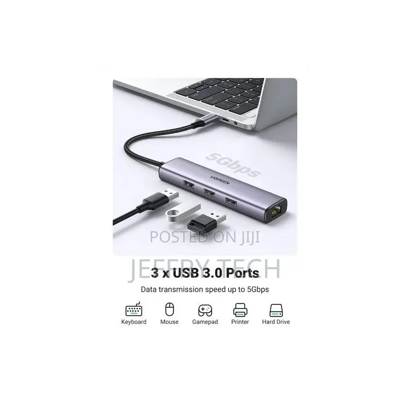 Ugreen 4 in 1 Usb-C Hub to Gigabit Ethernet With 3 * Usb 3.0