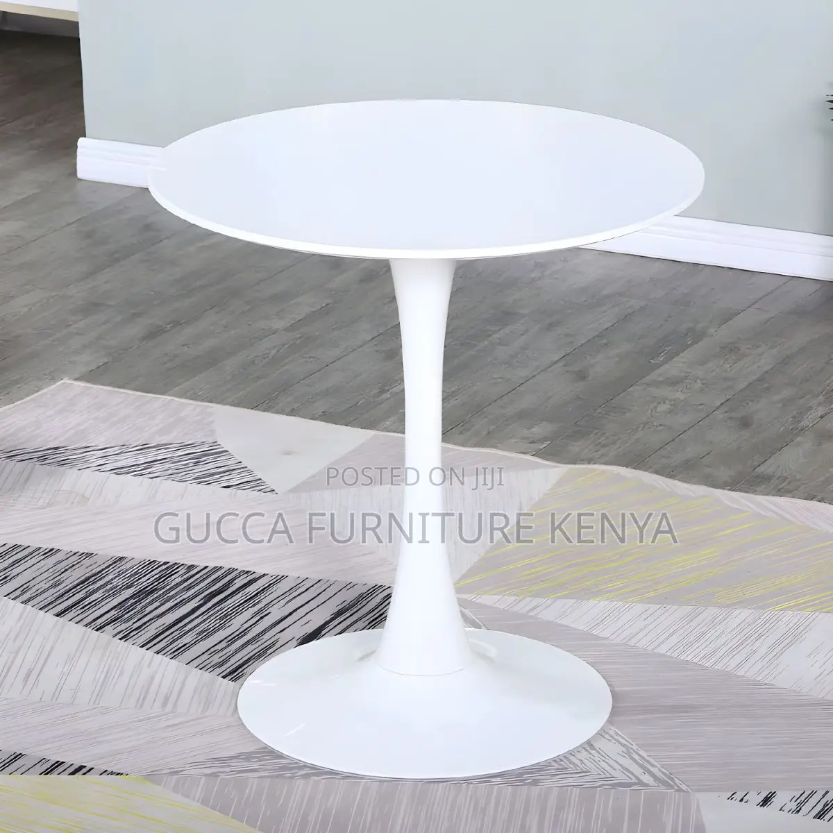 Dining Tables: Round Dining Table With Metal Pedestal White