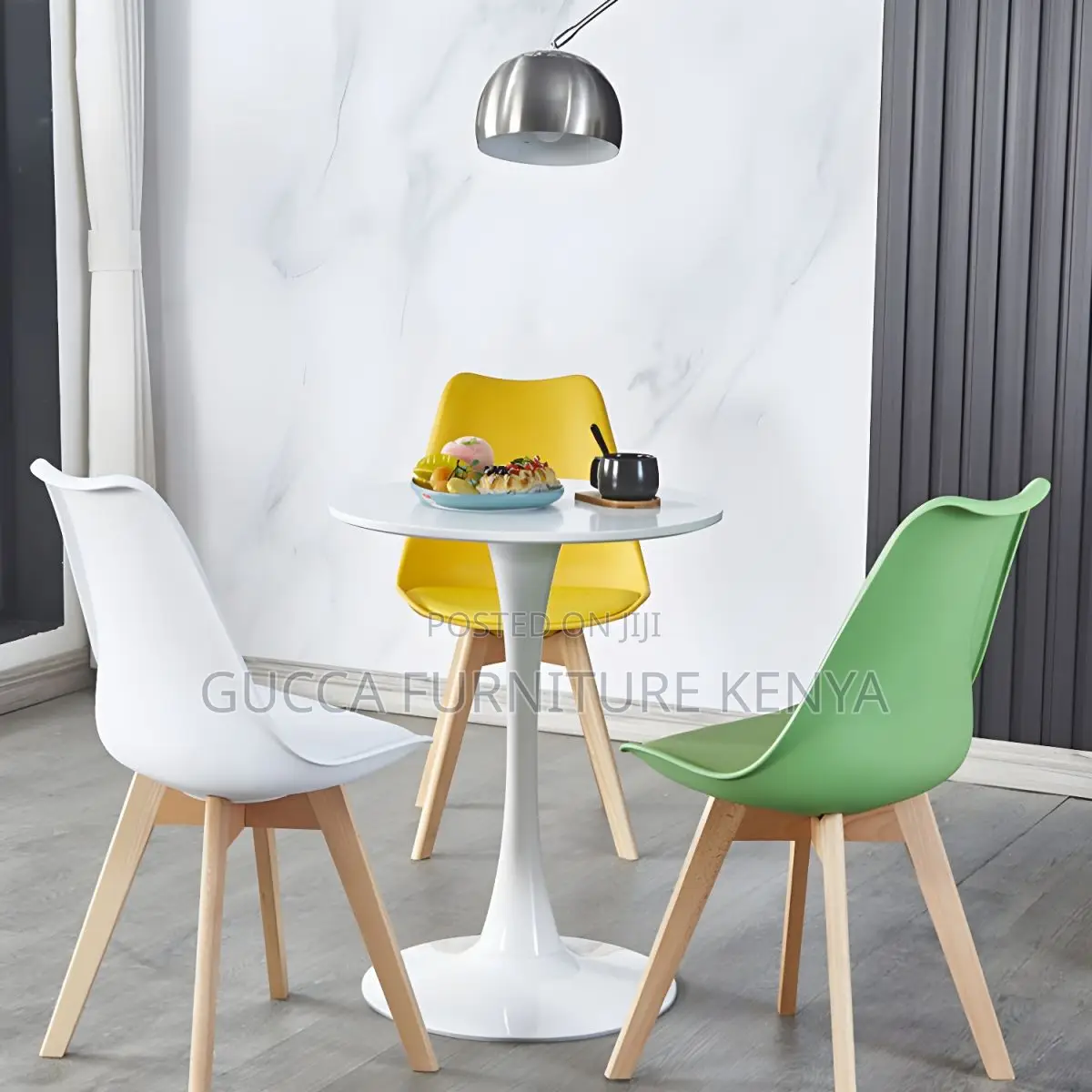 Dining Tables: Round Dining Table With Metal Pedestal White
