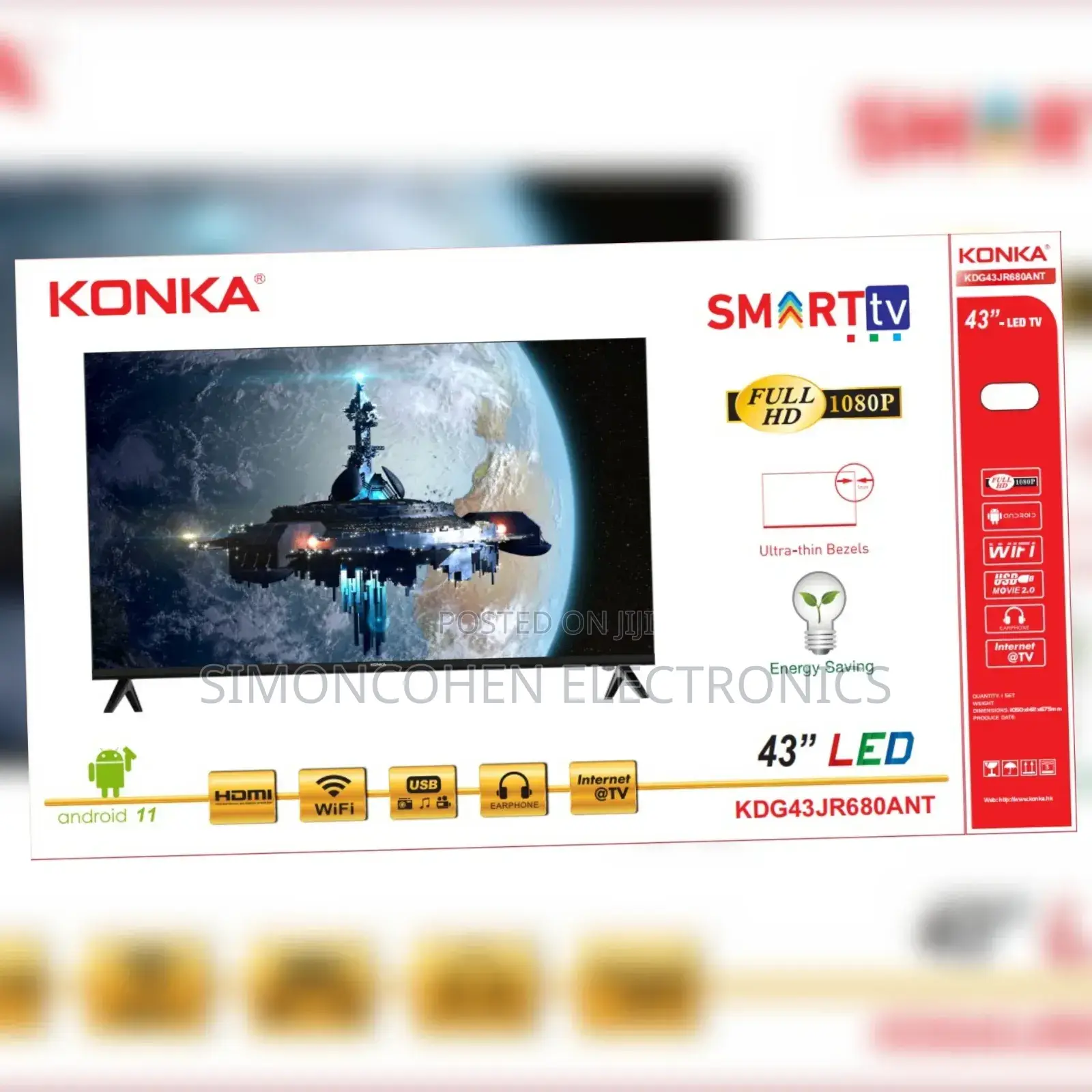43 Inches Konka Smart Android Frameless Tv