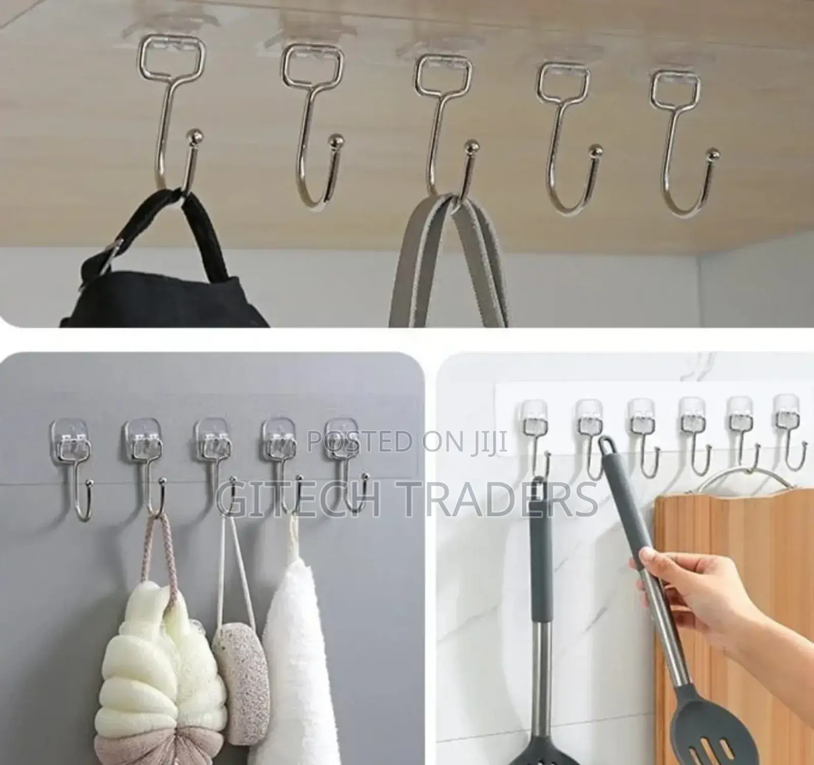 6 Hooks Strong Adhesive Wall Hangers