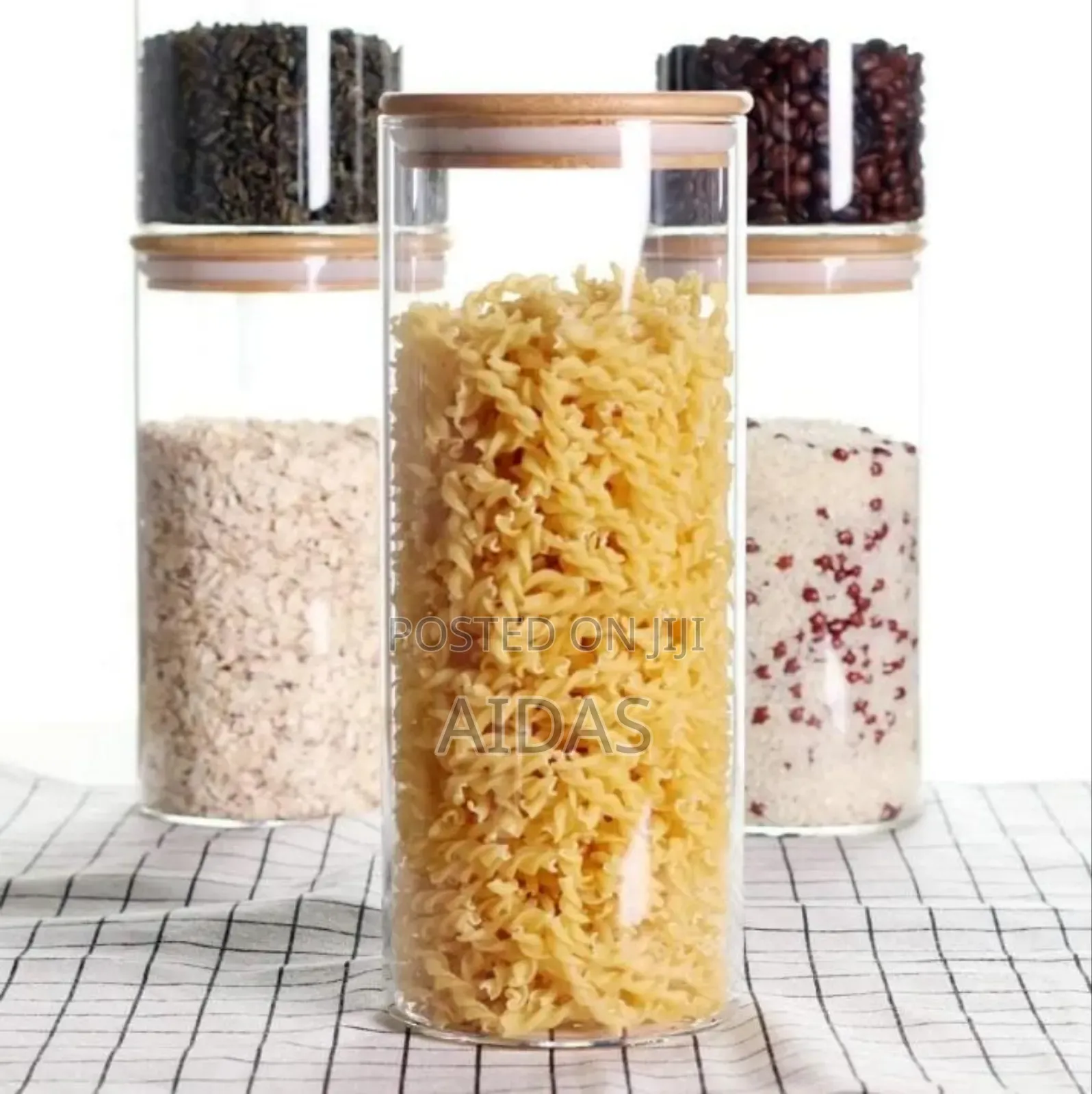 Spaghetti/Cereal Storage Jar With Bamboo Lid