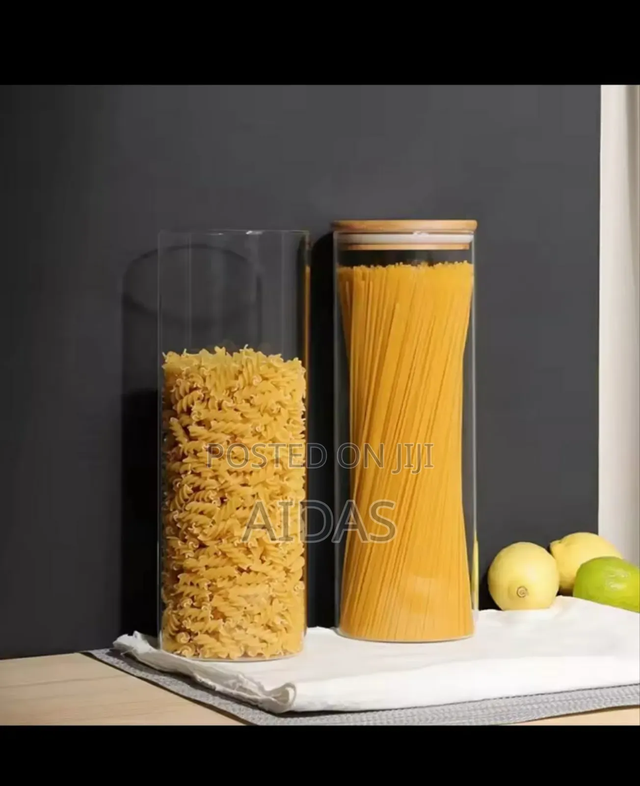 Spaghetti/Cereal Storage Jar With Bamboo Lid