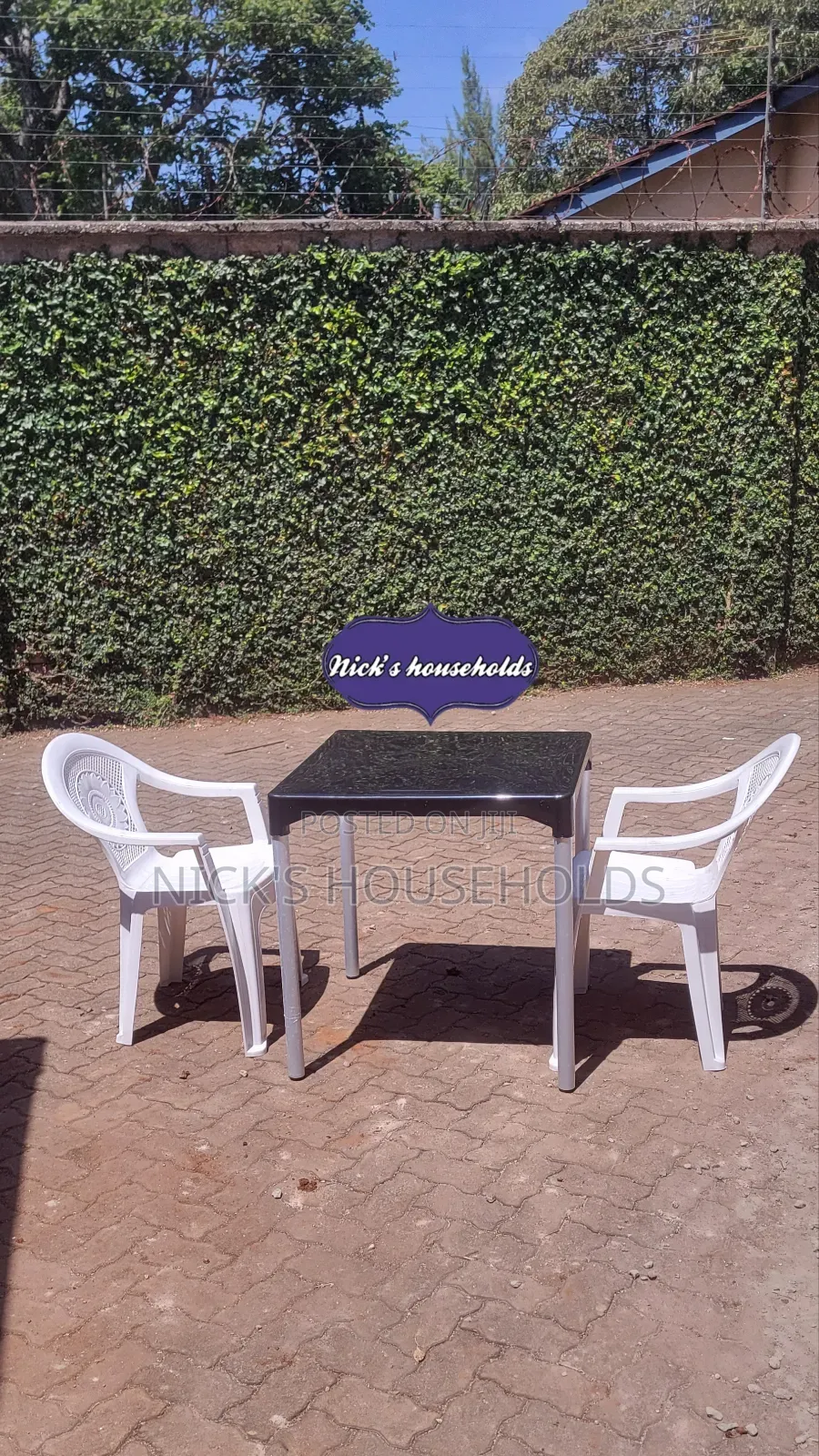 Kenpoly Plastic Chairs With Arms + Square Complast Table