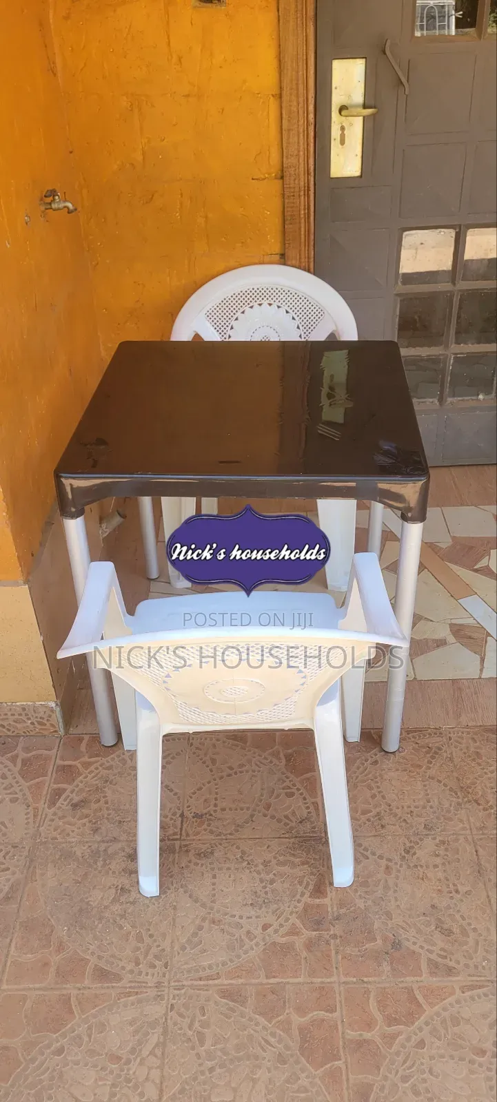 Resting Areas Plastic Chairs With Plastic Table Set
