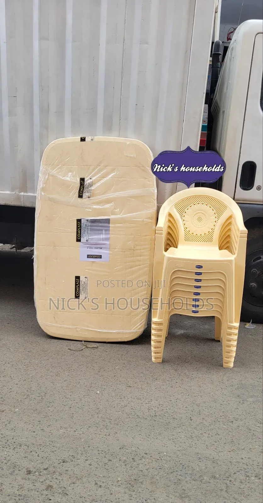 Home Garden Plastic Chairs and Plastic Table Available