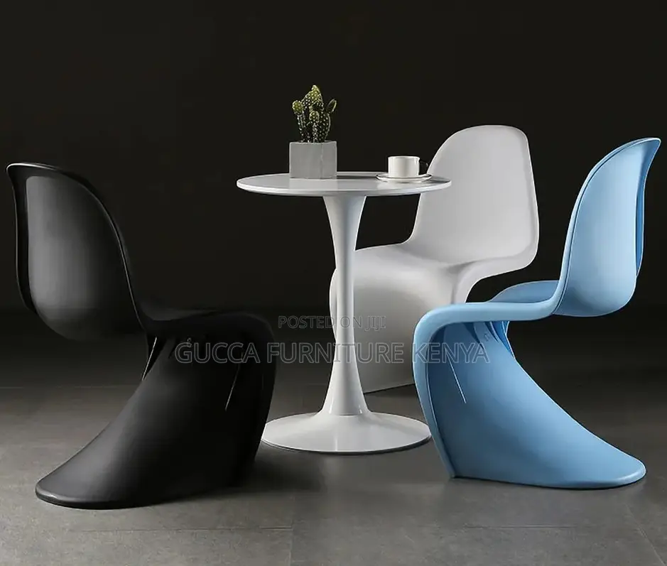 Home Chairs:Modern White Abs S-Shape Dining Chair