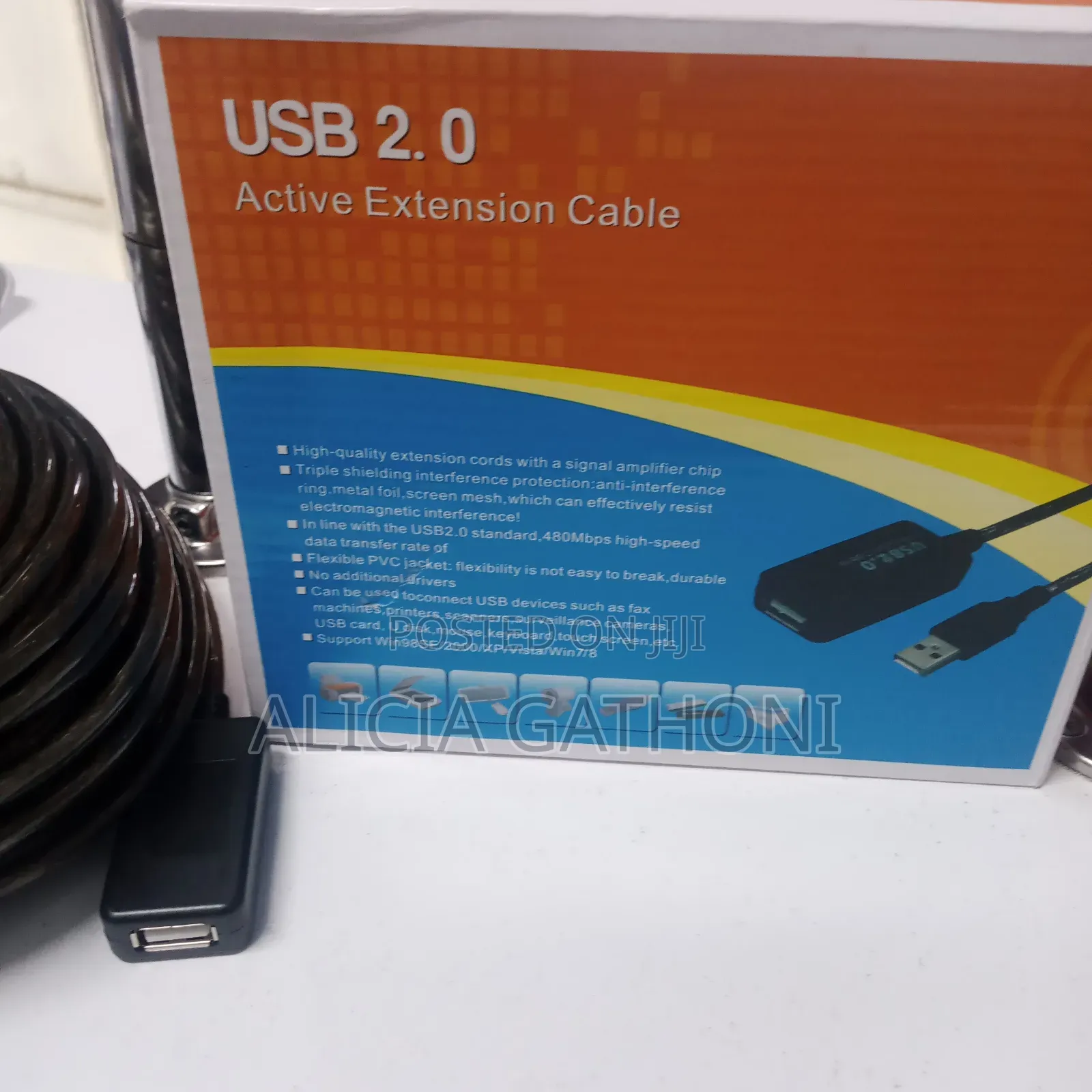 20 MTRS Usb Extension Cable With Signal Amplifier
