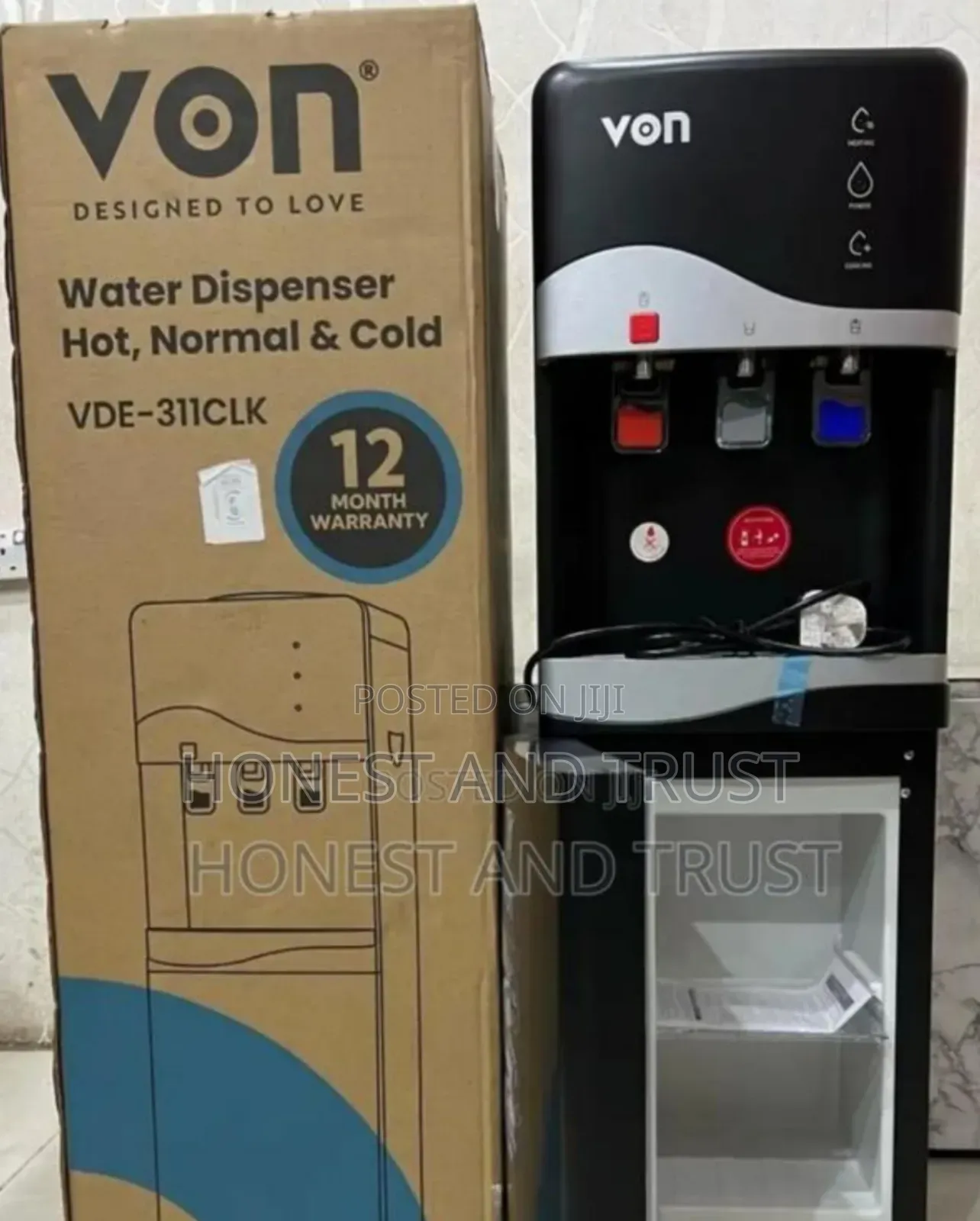 Black Model Hot Cold and Normal Von Water Dispenser