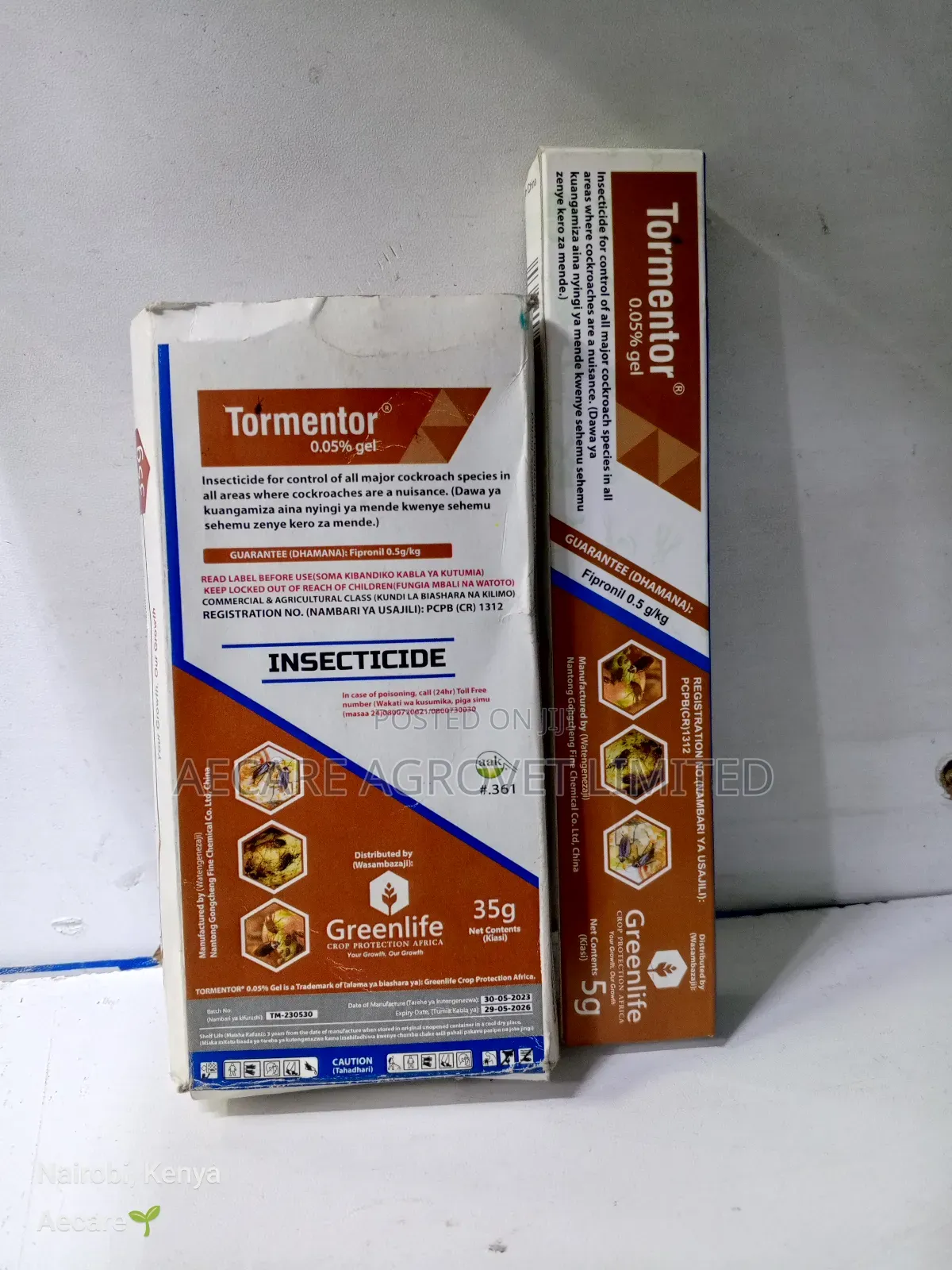 Tormentor 0.05% Cockroach Gel Bait 5g and 35grams