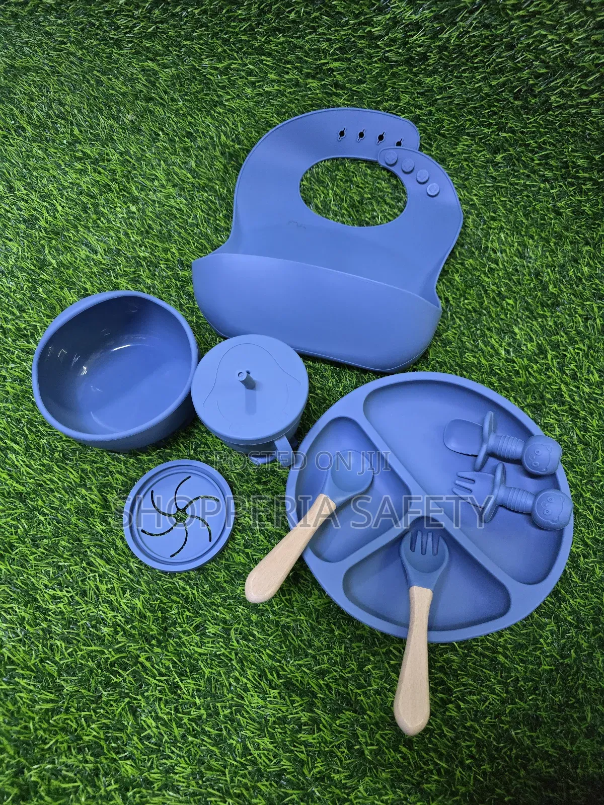 Blue Silicone Feeding Set for Kids