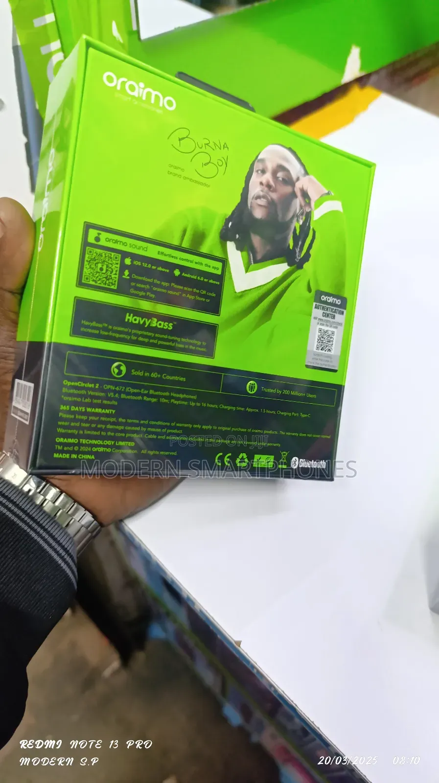 Oraimo Opencirclet 2 Open-Ear Bluetooth Headphone