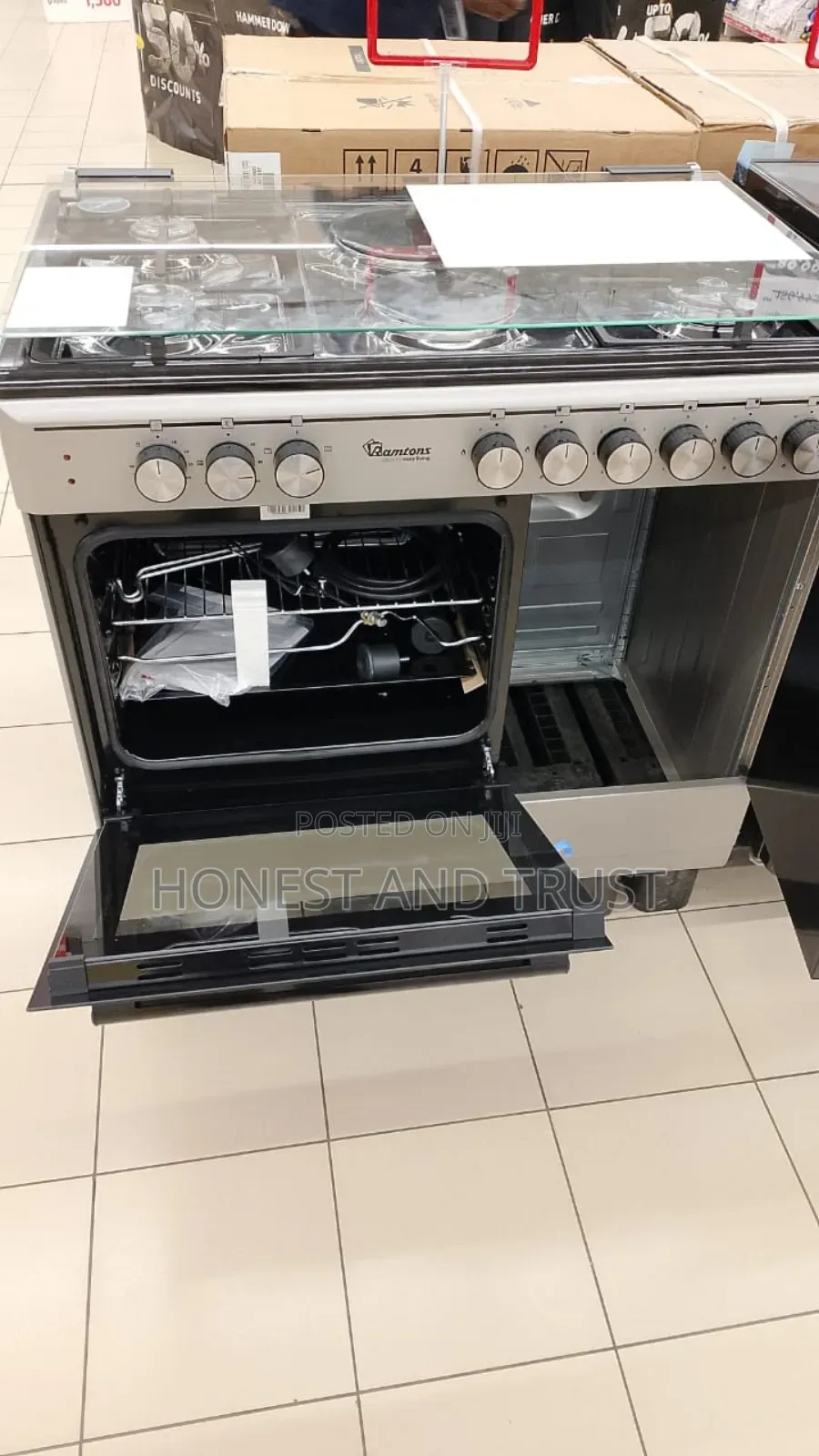 Ramtons 60*90 Stainless Steel Cooker With Gas Compartment