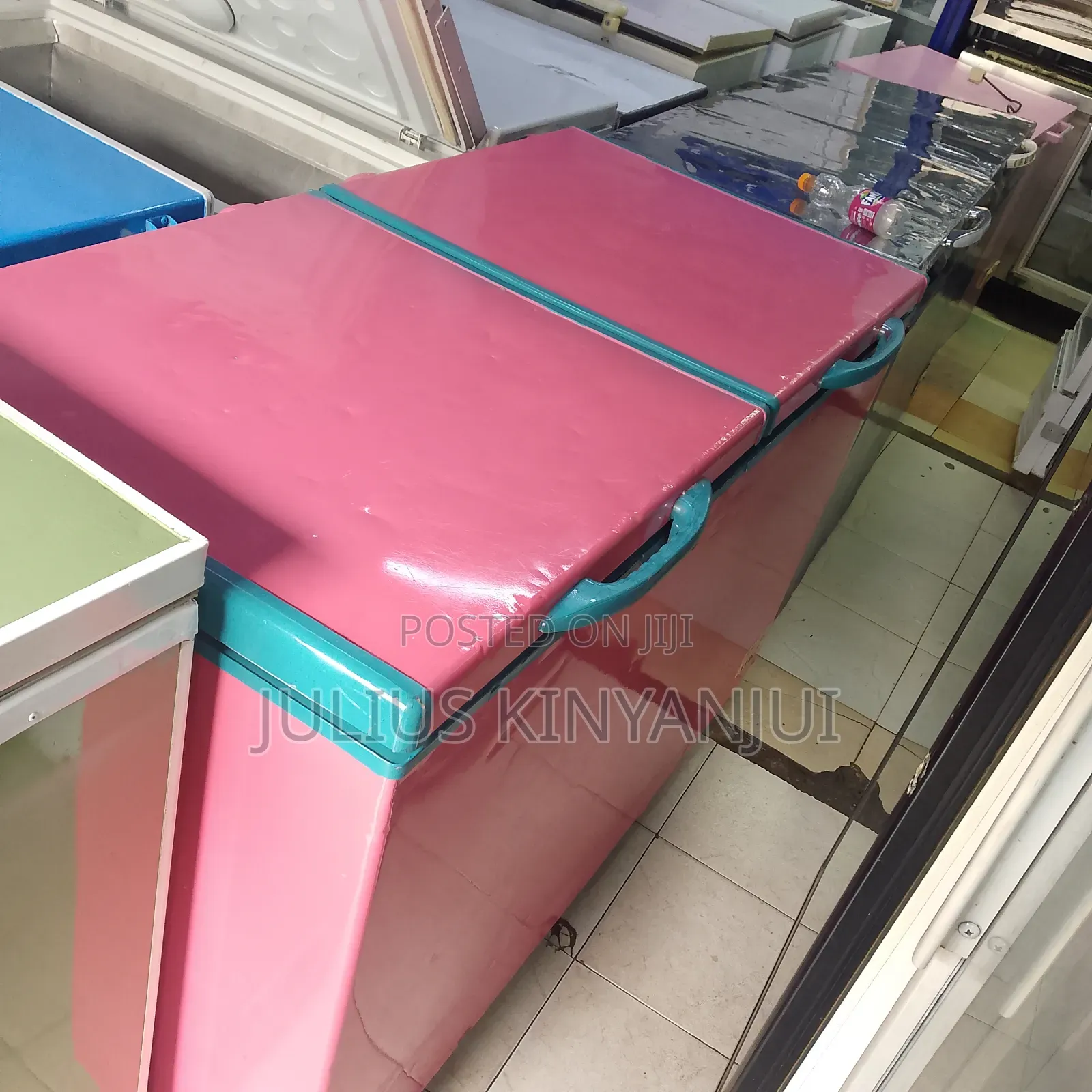 Pink Two Doors Chest Freezer