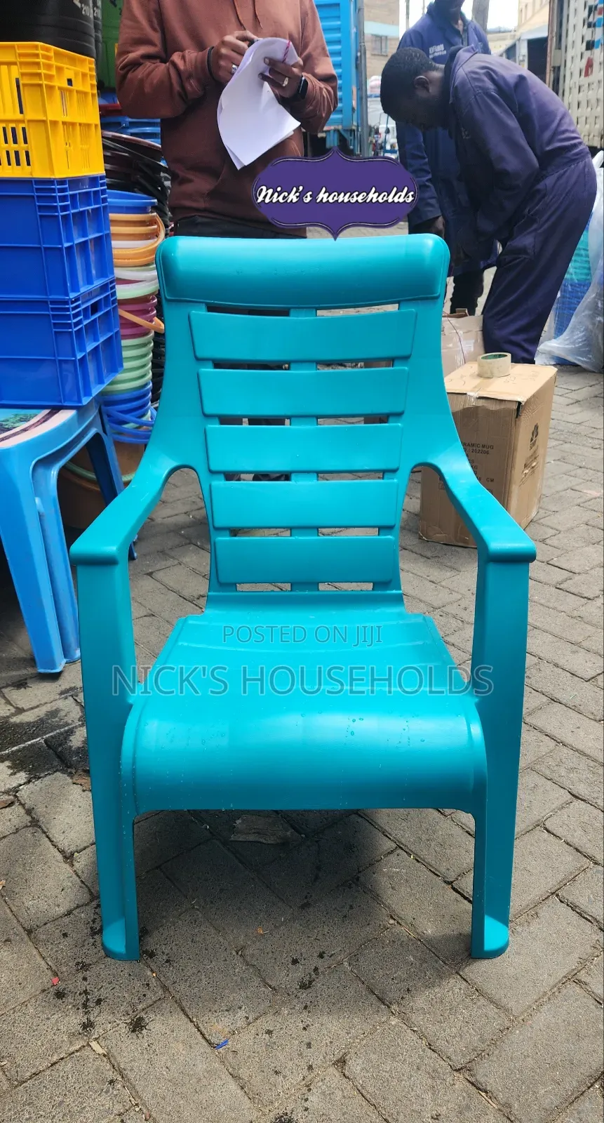 Cool Green Plastic Chair With High Backrest
